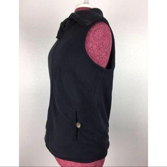 LandsEnd Zip Vest Small 6 8 Outdoor Black Pockets - Picture 7 of 8